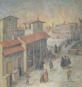 Ponte a Santa Trinita, Firenze, 1555 af Jan van der Straet